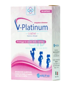 Mặt bên hộp V-Platinum với thông tin nhà sản xuất